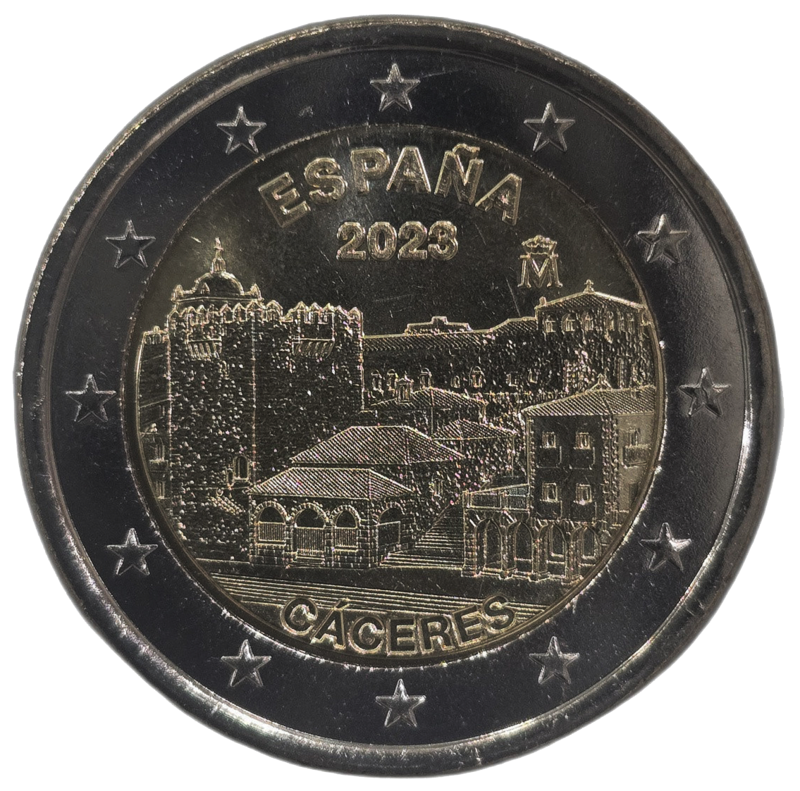 2 euros conmemorativa Patrimonio Mundial, Ciudad Vieja de Cáceres